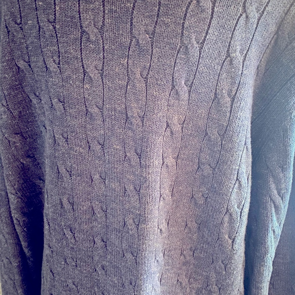 LL BEAN MENS COTTON CABLE SWEATER